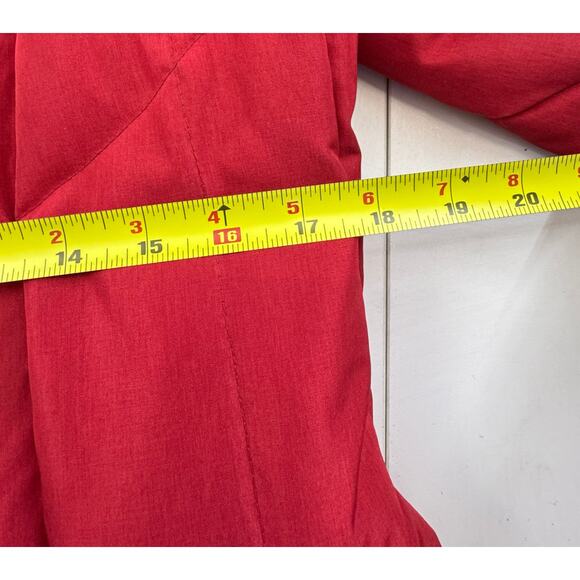 Vintage 80s Women’s Gallery DOWN Jacket Red Long Minimal Unique Classy Med - Picture 7 of 9